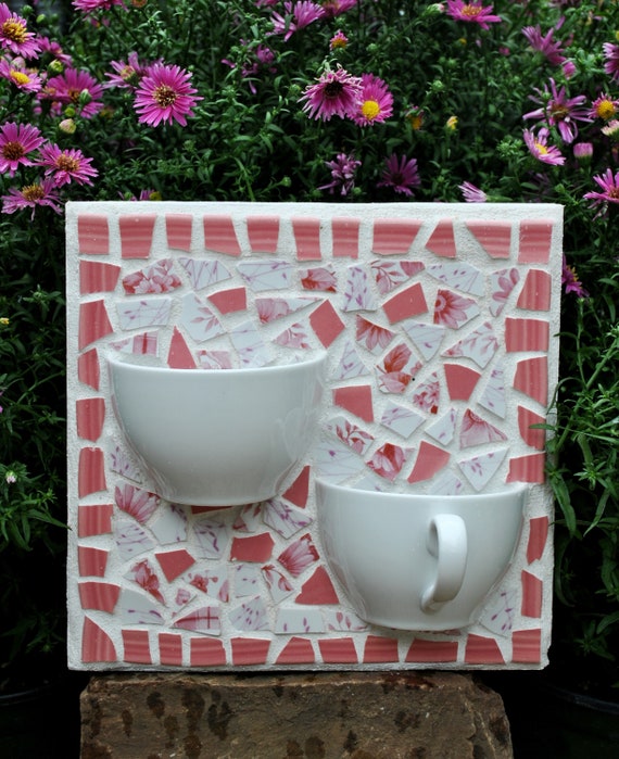 Mosaic Planter Or Bird Feeder Indoor Outdoor Etsy