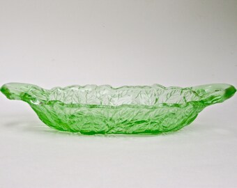 Handmade ICET 5.5 Small Pink /& Green Art Glass Pear Shaped Bowl Dish