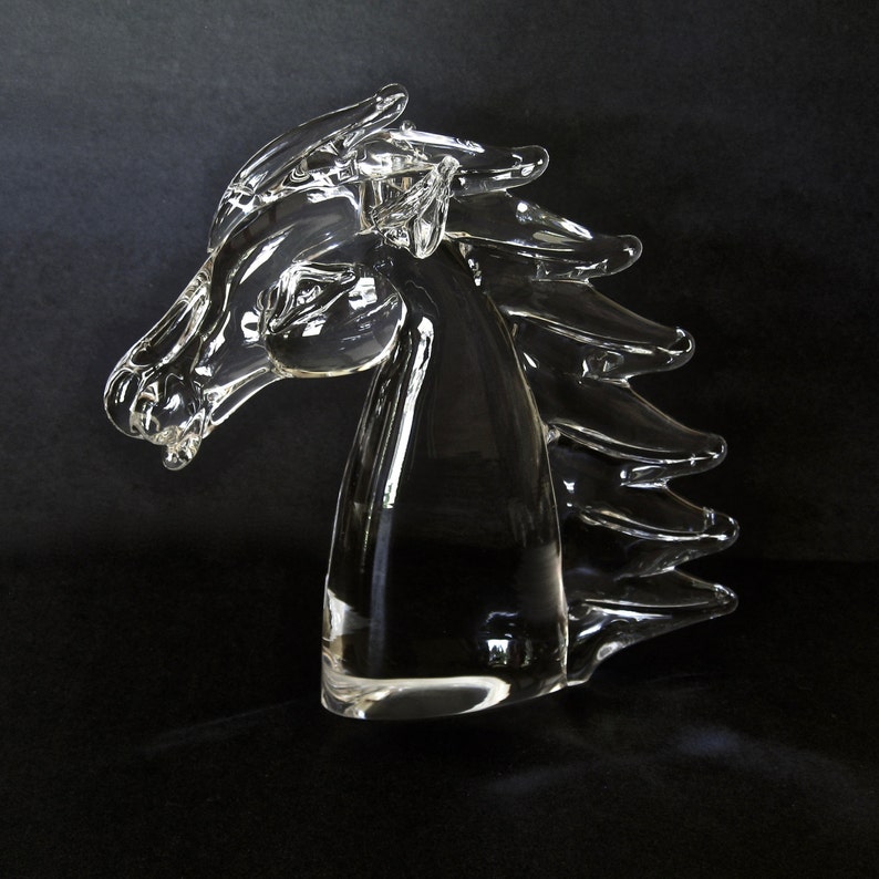 Murano Glass Horse Head Sculpture Art Glass..... Handmade by Etsy