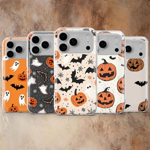 Cover per telefono a forma di pipistrello, Halloween, zucca di Halloween, compatibile con iPhone 17Pro, 16, 15, 14, 13, 12, Samsung S26, S25, S24, S23Fe, A16, A56, Pixel 11, 10