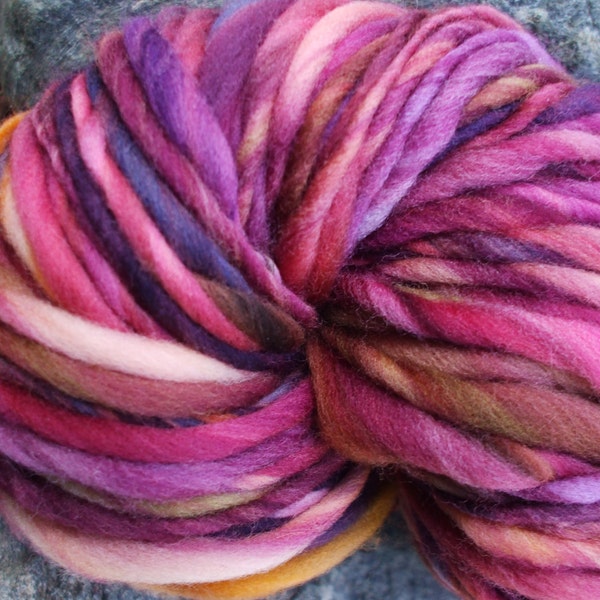 Handspun yarn - green sale - 15% off - handpainted wool - thick and thin - 3.75 oz. - 121 yards
