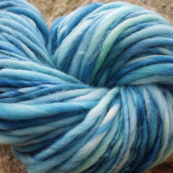 Handspun yarn - handpainted wool - thick and thin - 4.25 oz. - 130 yards