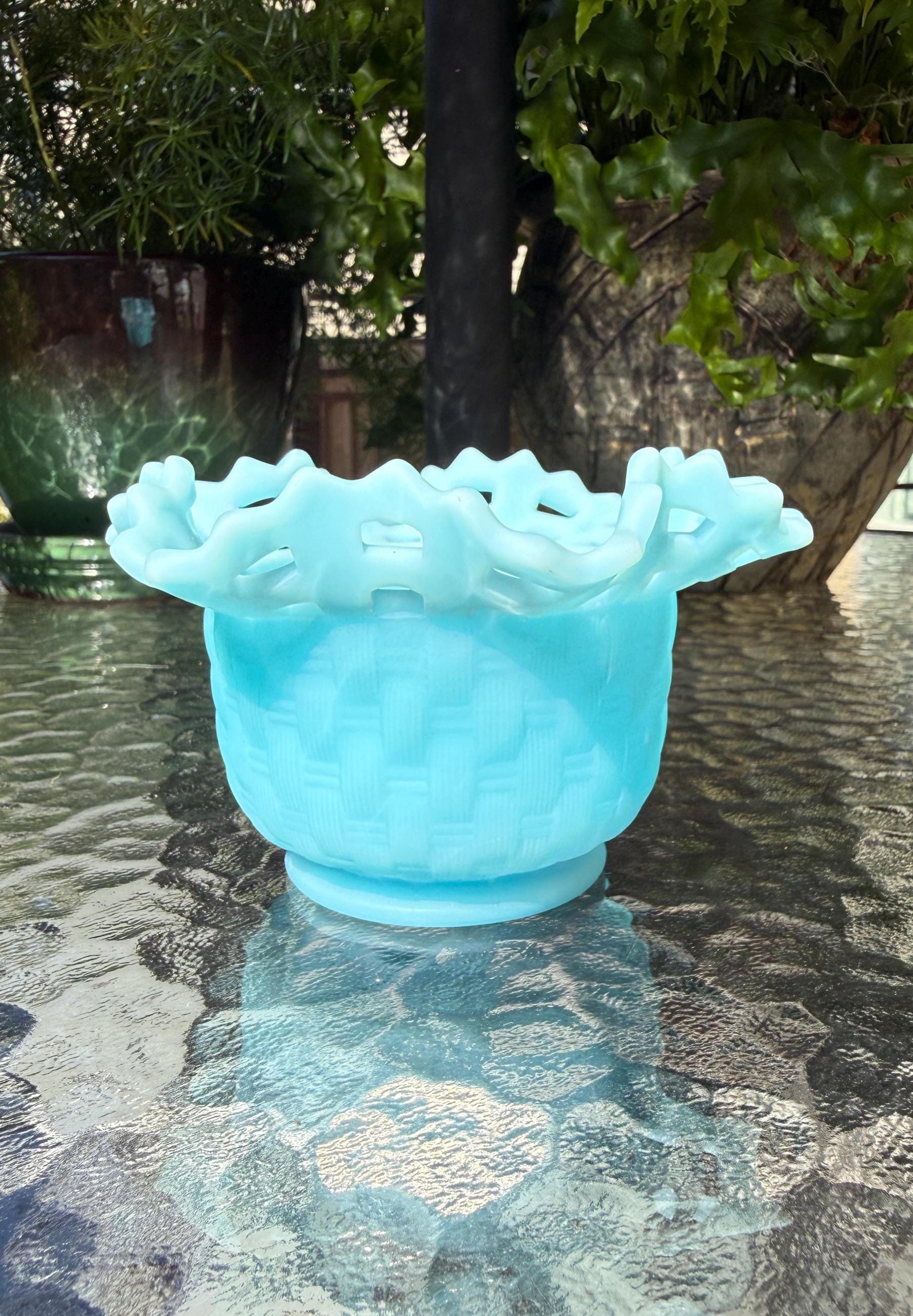 Blue Fenton Glass Basket - Etsy - Page 3