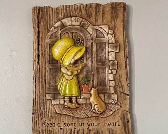 1970s Holly Hobbie Wall Art - Vintage Whimsy for Nostalgic Decor - Set of 2