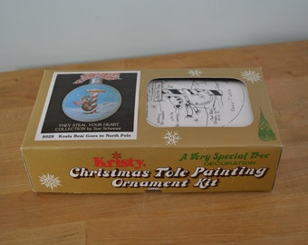 1978 Vintage Kristy Christmas Tole Painting Ornament Kit