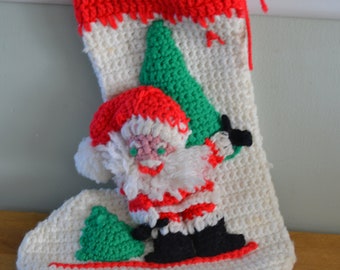 Hand-Knitted Christmas Stocking/Unique Handmade Santa Stocking