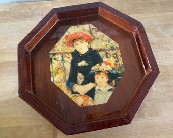 Handmade Vintage Lacquer Wood Tray/Vintage Handmade Tray