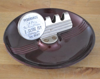 MCM Pennsylvania Insurance Company Metal Ashtray/E. Clyd Fly Chalfont, PA Insurance Ash Tray