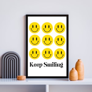 Keep smile, Wand Kunst Drucke, Retro Drucke, Smiley, Smiley Wandkunst, moderne Kunst Druck