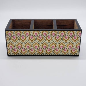 3 Compartment wooden desk organizer,pen holder, makeup holder ,kitchen utensil holder,birthday gift ,mothers day gift