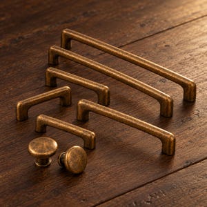 Antique Copper Cabinet Pulls & Knobs, Vintage Zinc Alloy Drawer Handles, 2 Hole Furniture Hardware