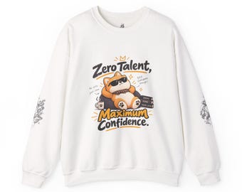 Zero Talent Maximum Confidence Sweatshirt | Cute Shiba Inu Graphic Crewneck