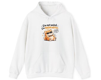 I'm not weird I'm limited edition cat hoodie | Cute orange cat illustration