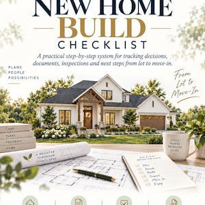 New Home Build Checklist | Printable Construction Planner | Home Building Organizer | Digital PDF