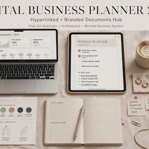 Digital Business Planner 2027 Hyperlinked | Small Business Planner CEO | Branded Documents Hub | GoodNotes Planner 2027 + Excel