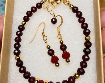 Texas State University bracelet/earring set