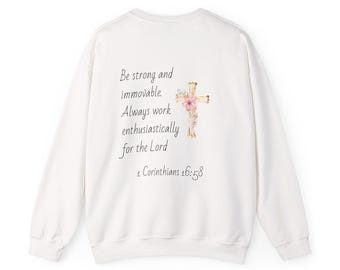 Floral Cross Scripture Sweatshirt | 2 Corinthians 10:8