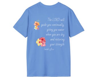 Orange Hibiscus Floral T-Shirt | Tropical Flower Chest Print