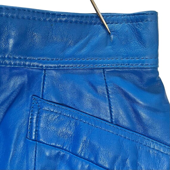 Vintage Tannery West Blue Leather High-Waist Knee… - image 9