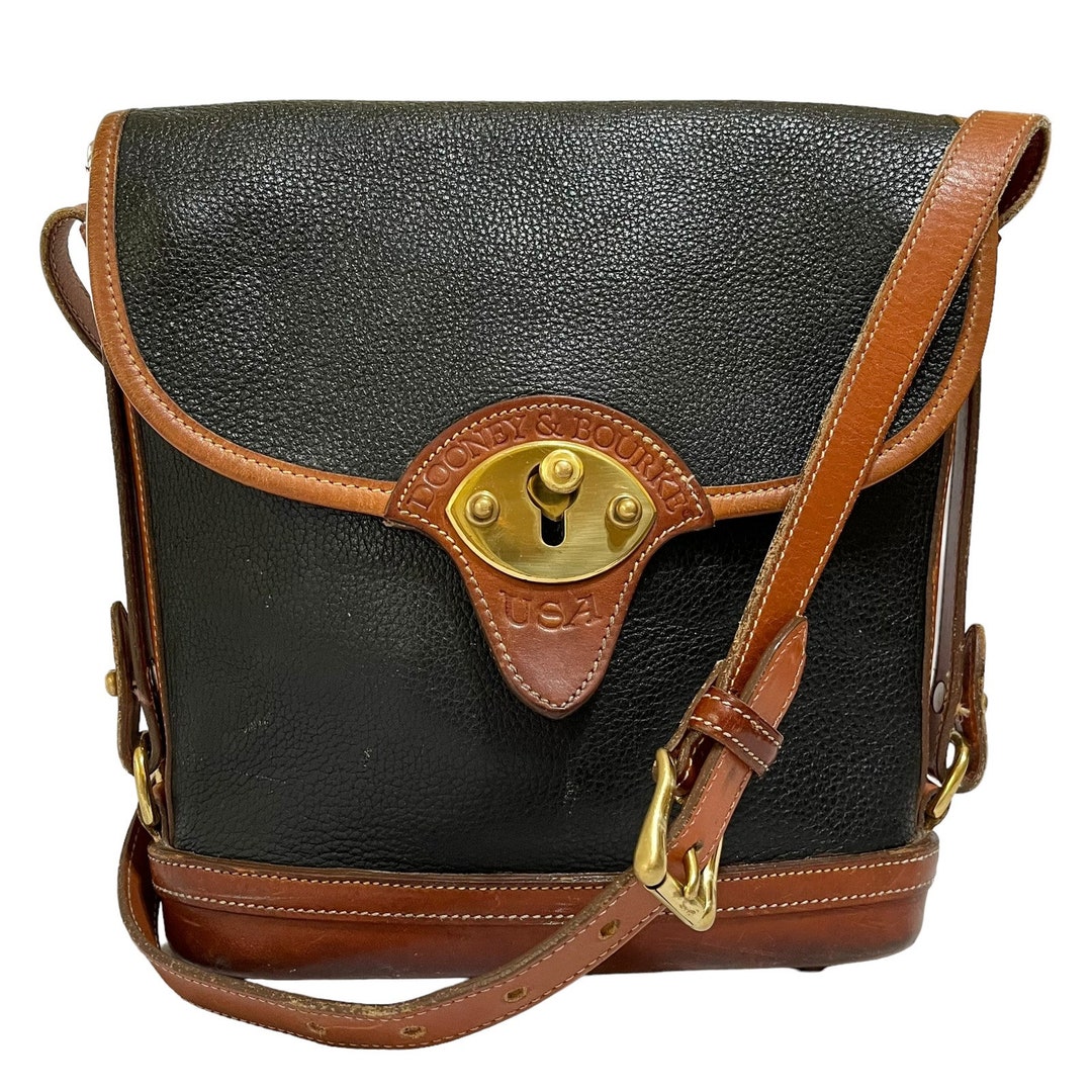 Vintage Dooney & Bourke Cavalry Spectator Black British Tan
