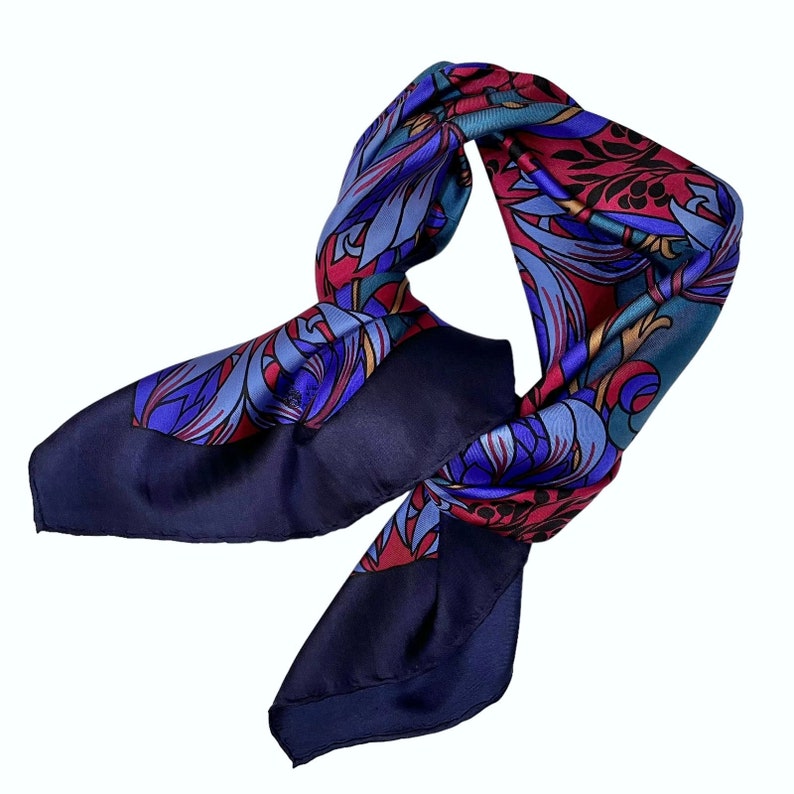 Liberty of London Vintage Printed Silk Twill Square Scarf zdjęcie 7