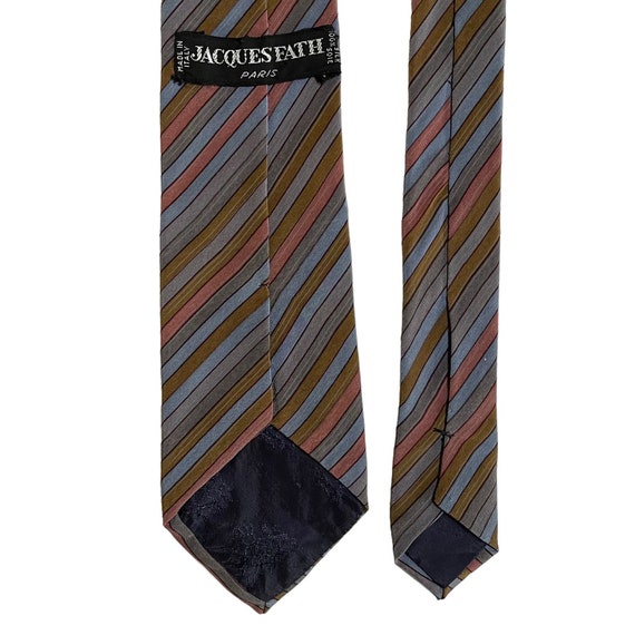 Jacques Fath Paris Vintage Striped Silk Tie - Men… - image 3