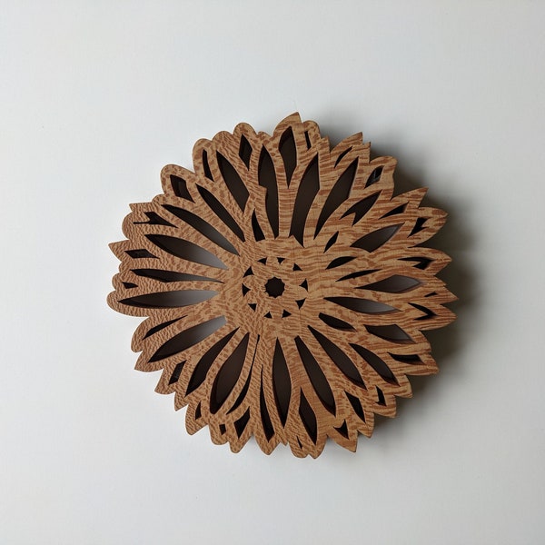 Gerbera Daisy Flower Trivet Scroll Saw Pattern FIS-075 (pdf, jpg)