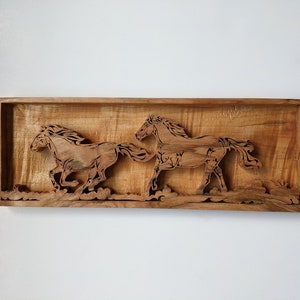 Wild Horses Scroll Saw Pattern FIS-002 pdf, jpg image 1