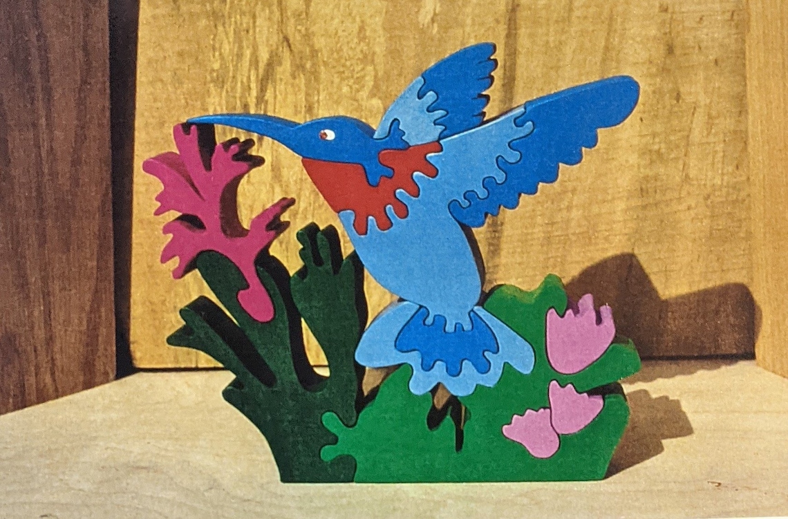 Hummingbird Decorative Scroll Saw Puzzle Pattern FIS136 pdf Etsy