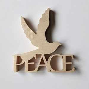 Peace Dove Word Scroll Saw Pattern FIS-029 (pdf, jpg)