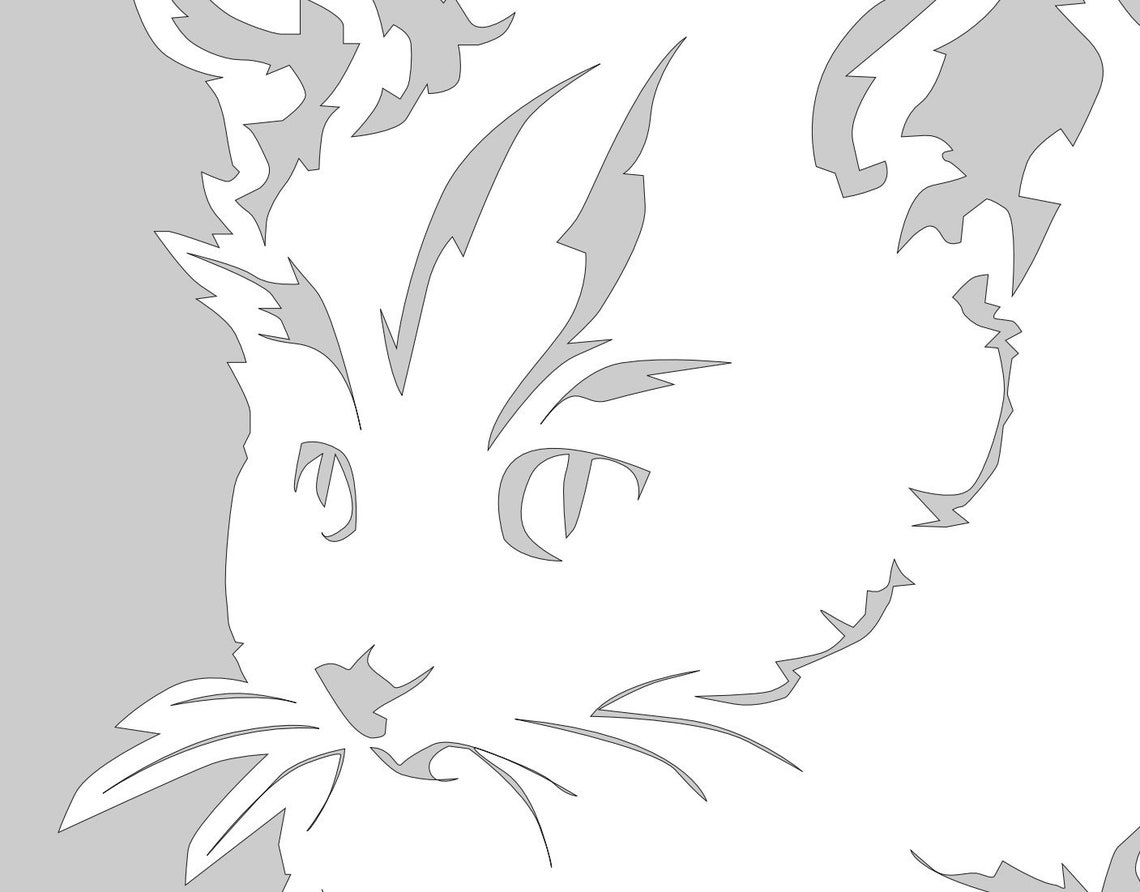 Cat With Flowers Scroll Saw Pattern FIS117 pdf, Jpg Etsy