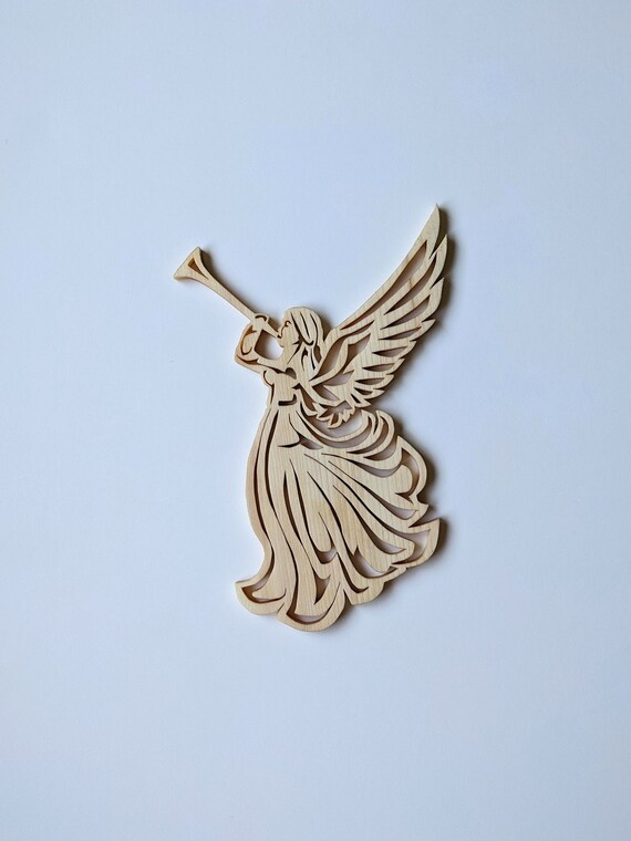 Trumpet Angel Scroll Saw Pattern FIS046 pdf Jpg Etsy