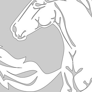 Wild Horses Scroll Saw Pattern FIS-002 pdf, jpg image 2