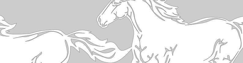 Wild Horses Scroll Saw Pattern FIS-002 pdf, jpg image 2