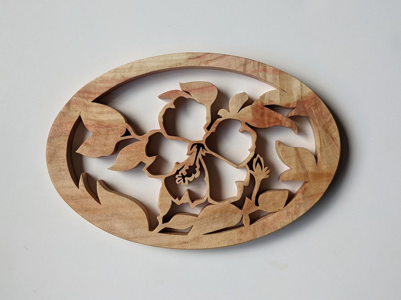 Hibiscus Flower Scroll Saw Pattern FIS021 pdf Jpg Etsy