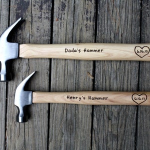 Father and Son Personalized Hammer Set - Engraved Hammer - Mini Hammer- Retirement gift - Engraved custom designed- Mother and Daughter