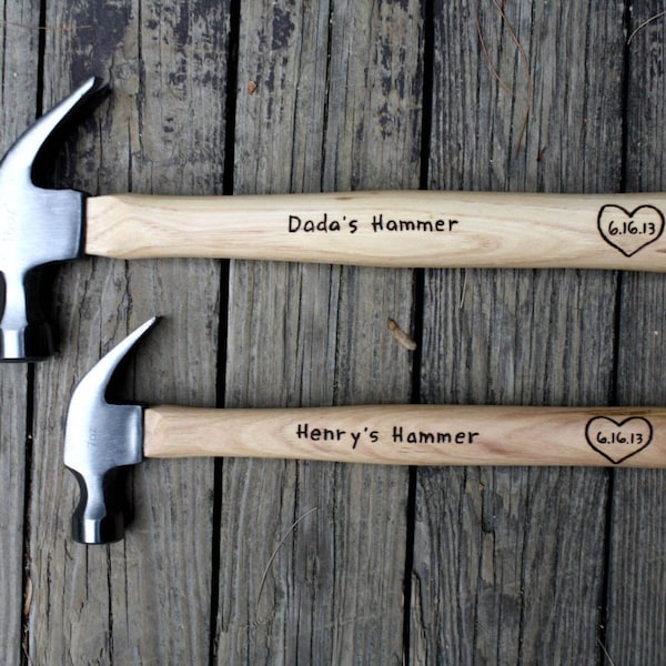 Father and Son Personalized Hammer Set - Engraved Hammer - Mini Hammer- Retirement gift - Engraved custom designed- Mother and Daughter