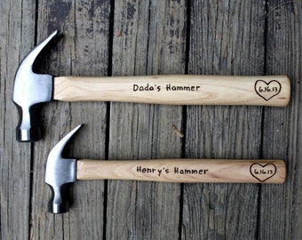 Father and Son Personalized Hammer Set - Engraved Hammer - Mini Hammer- Retirement gift - Engraved custom designed- Mother and Daughter