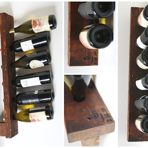 Personalisiertes Weinregal - Rustikales Holz Wand wein display - 6 Flasche oder 3 Flasche - Einzigartiges Hochzeitsgeschenk - 5. Jahrestag Geschenk