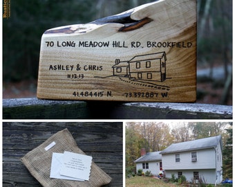 Custom Housewarming gift - Personalized Address Sign- Custom Rustic Wood Sign - Personalized Gift - Hand Engraved - Unique wedding gift