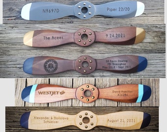 Small Airplane Propeller Replica 20&quot; - Airplane Nursery, Pilot Airforce gifts, Retirement Gift, Aviation Gifts, Travel Wedding Gifts