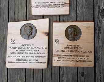 Custom Order - Coin Awards  - Rustic Wood with Live Edge