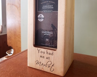Personalized Wine Box Holder - Wood Wine Box Stand - Kitchen Wine Box Cover - 3 Liter - Wood Anniversary - 5th Anniversary Gift