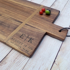 Wood Farmhouse Charcuterie Board Wood Cutting Board Personalized Wedding Black Walnut Oak or Maple Unique Gifts 5th Anniversary gifts image 1