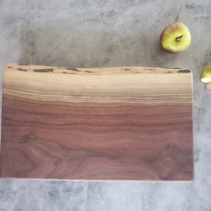 Black Walnut Footed Cutting Board Personalized Kitchen 5th anniversary Gift Serving Board Organic Live Edge Wood Cutting Board 786 image 1