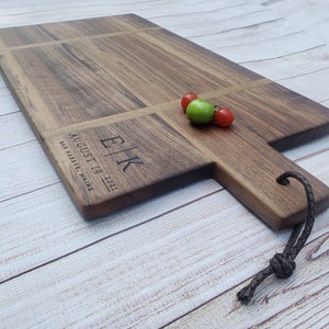 Wood Farmhouse Charcuterie Board Wood Cutting Board Personalized Wedding Black Walnut Oak or Maple Unique Gifts 5th Anniversary gifts image 4