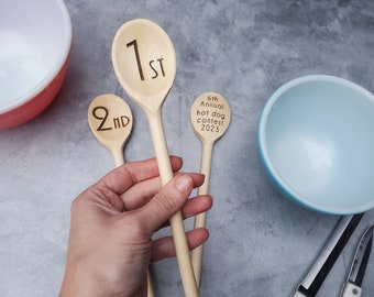 Personalized Engraved Wood Spoons – Cookoff Award Trophy