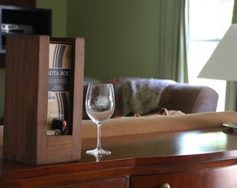 Wine Box Holder - Wood Wine Box Stand - Kitchen Wine Box Cover - 3 Liter - Wood Anniversary - 5th Anniversary Gift