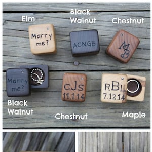 WOOD mini Ring Box- Personalized Natural Ring Box- Rustic Wedding - Best Man Ring box- Wedding Ring Box- Engagement Proposal ring box