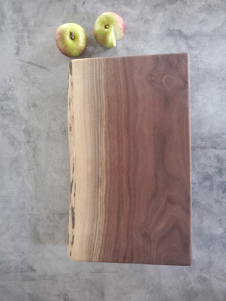 Black Walnut Footed Cutting Board Personalized Kitchen 5th anniversary Gift Serving Board Organic Live Edge Wood Cutting Board 786 image 6